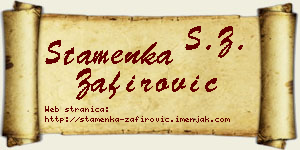 Stamenka Zafirović vizit kartica